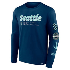 Seattle Kraken Fanatics Strike the Goal Long Sleeve T-Shirt