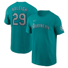 Cal Raleigh Seattle Mariners Fuse Name & Number Inline T-Shirt - Aqua | Nike