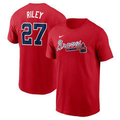 Austin Riley Atlanta Braves Fuse Name & Number T-Shirt - Red | Nike