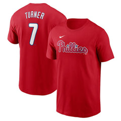 Trea Turner Philadelphia Phillies Fuse Name & Number T-Shirt - Red | Nike