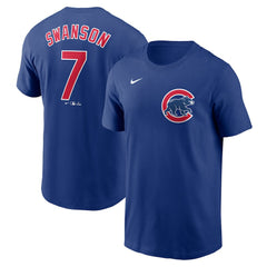Dansby Swanson Chicago Cubs Fuse Name & Number T-Shirt - Royal | Nike