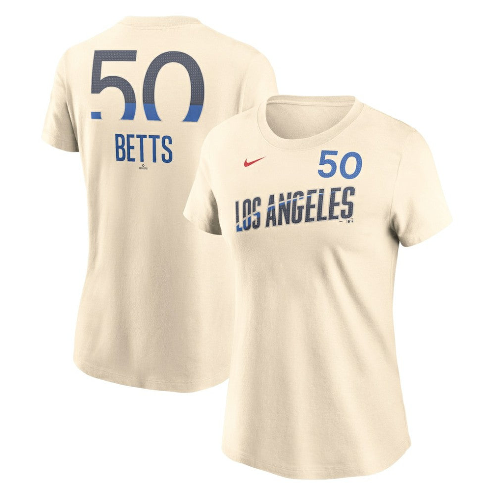 Mookie Betts Los Angeles Dodgers Women's 2024 City Connect Fuse Name & Number T-Shirt - Navy | Nike