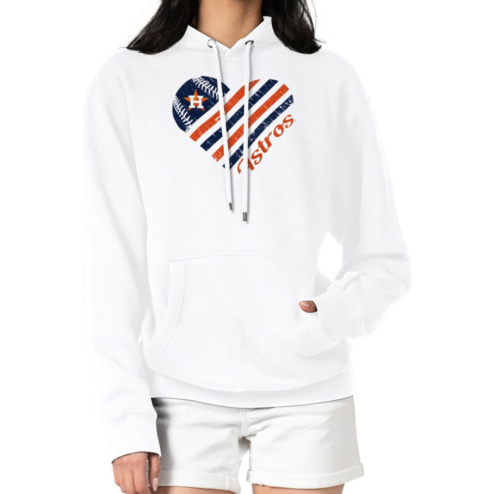 Houston Astros G-III 4Her by Carl Banks Women's Heart Fleece Pullover Hoodie - White