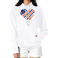 New York Mets G-III 4Her by Carl Banks Women's Heart Fleece Pullover Hoodie - White