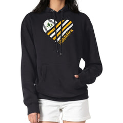 Athletics G-III 4Her by Carl Banks Women's Heart Fleece Pullover Hoodie - Black