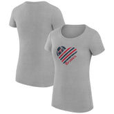 Atlanta Braves G-III 4Her by Carl Banks Women's Super-Slim Fit Lightweight Heart Graphic T-Shirt - Heather Gray