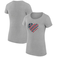 Atlanta Braves G-III 4Her by Carl Banks Women's Super-Slim Fit Lightweight Heart Graphic T-Shirt - Heather Gray