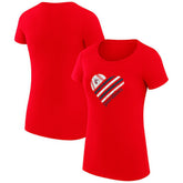 Cleveland Guardians G-III 4Her by Carl Banks Women's Super-Slim Fit Lightweight Heart Graphic T-Shirt - Red