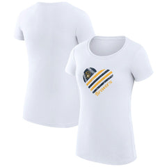 Milwaukee Brewers G-III 4Her by Carl Banks Women's Super-Slim Fit Lightweight Heart Graphic T-Shirt - White