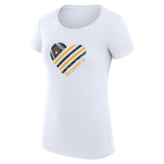 Milwaukee Brewers G-III 4Her by Carl Banks Women's Super-Slim Fit Lightweight Heart Graphic T-Shirt - White