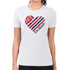St. Louis Cardinals G-III 4Her by Carl Banks Women's Super-Slim Fit Lightweight Heart Graphic T-Shirt - White