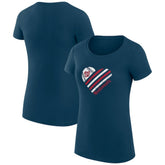 Washington Nationals G-III 4Her by Carl Banks Women's Super-Slim Fit Lightweight Heart Graphic T-Shirt - Navy