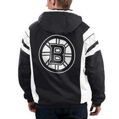 Boston Bruins Starter x NHL Black Ice Home Team Half-Zip Pullover Hoodie