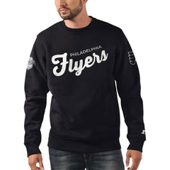 Philadelphia Flyers Starter x NHL Black Ice Cross Check Pullover Sweatshirt