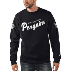Pittsburgh Penguins Starter x NHL Black Ice Cross Check Pullover Sweatshirt