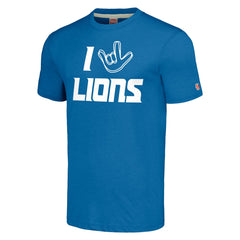 NFL Detroit Lions Homage Unisex The NFL ASL Collection by Love Sign Tri-Blend T-Shirt