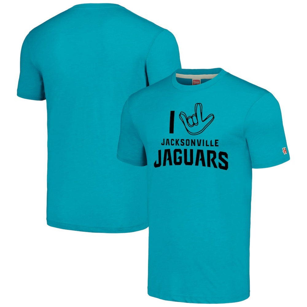 NFL Jacksonville Jaguars Homage Unisex The NFL ASL Collection by Love Sign Tri-Blend T-Shirt