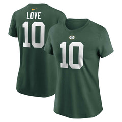 NFL Green Bay Packers Jordan Love Women's Player Name & Number T-Shirt