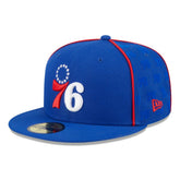 Philadelphia 76ers Piped & Flocked 59Fifty Fitted Hat - Royal | New Era for sale