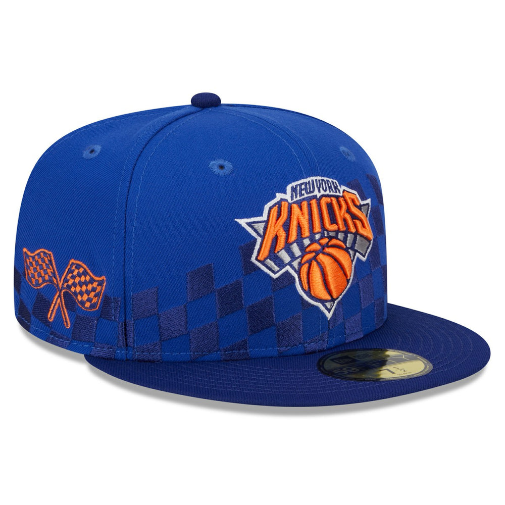 New York Knicks Rally Drive Checkerboard 59FIFTY Crown Fitted Hat - Blue | New Era outlet