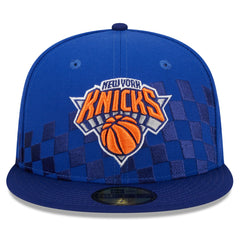 New York Knicks Rally Drive Checkerboard 59FIFTY Crown Fitted Hat - Blue | New Era outlet