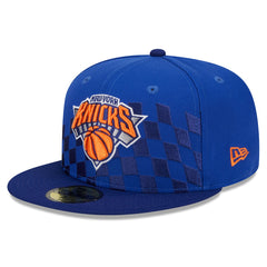 New York Knicks Rally Drive Checkerboard 59FIFTY Crown Fitted Hat - Blue | New Era outlet