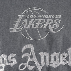 Los Angeles Lakers The Wild Collective Women's Embroidered Fleece Raglan Short Sleeve Pullover Sweatshirt - Gray outlet