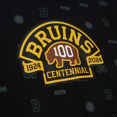 Boston Bruins Mitchell & Ness 100th Anniversary Allover Print Pullover Hoodie
