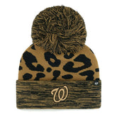 Washington Nationals Women's Leopard Rosette Cuffed Knit Hat with Pom | 47 brand