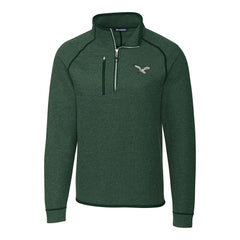 NFL Philadelphia Eagles Cutter & Buck Gridiron Classics Big & Tall Mainsail Sweater-Knit Half-Zip Pullover Jacket