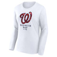 Washington Nationals Women's Lightweight Fitted Long Sleeve T-Shirt - White