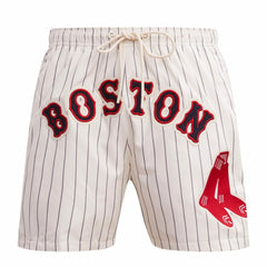 Boston Red Sox Pro Standard Pinstripe Retro Classic Woven Shorts - Cream
