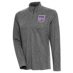 Sacramento Kings Antigua Women's Confront Quarter-Zip Pullover Top - Heather Black shop