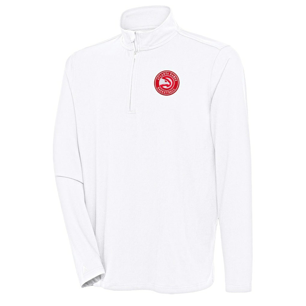 Atlanta Hawks Antigua Hunk Quarter-Zip Pullover Top - White for sale