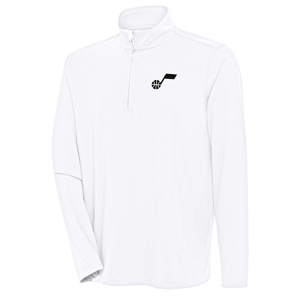 Utah Jazz Antigua Hunk Quarter-Zip Pullover Top - White for sale