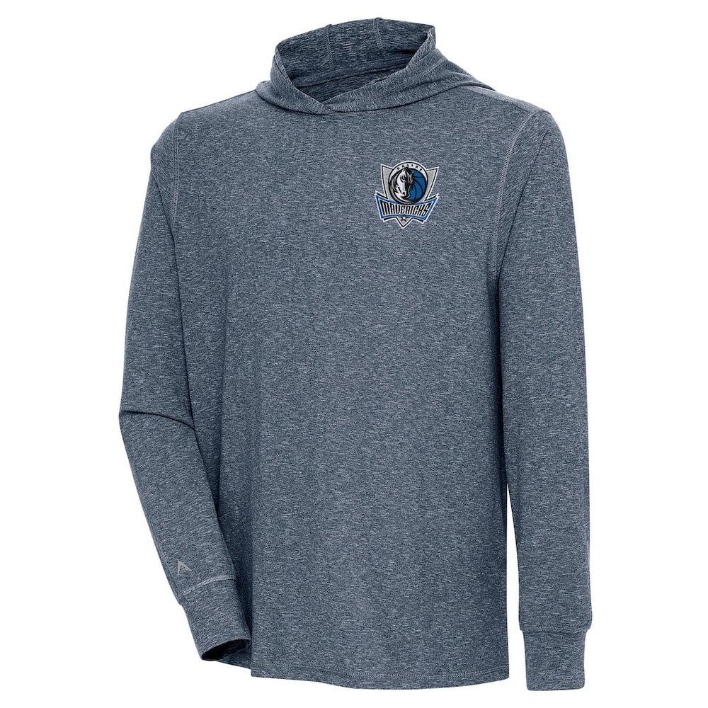 Dallas Mavericks Antigua Saga Long Sleeve Hoodie T-Shirt sale - Heather Navy online