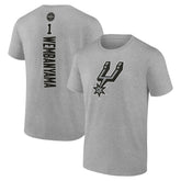 Victor Wembanyama San Antonio Spurs Playmaker Name & Number T-Shirt - Heather Gray online