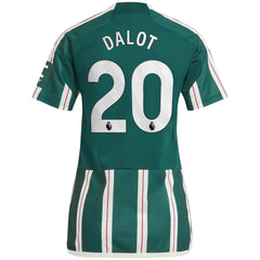 Diogo Dalot Manchester United Women's 2023/24 Away Replica Player Jersey / Soccer New