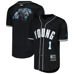 NFL Carolina Panthers Bryce Young Pro Standard Mesh Baseball Button-Up T-Shirt
