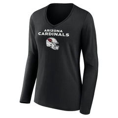 NFL Arizona Cardinals Women's Personalized Name & Number Team Wordmark Long Sleeve V-Neck T-Shirt