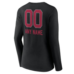 NFL Arizona Cardinals Women's Personalized Name & Number Team Wordmark Long Sleeve V-Neck T-Shirt