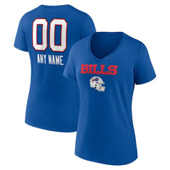NFL Buffalo Bills Women's Personalized Name & Number Team Wordmark V-Neck T-Shirt