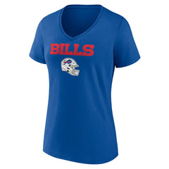 NFL Buffalo Bills Women's Personalized Name & Number Team Wordmark V-Neck T-Shirt