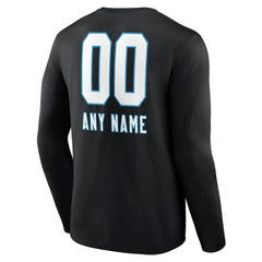NFL Carolina Panthers Personalized Name & Number Team Wordmark Long Sleeve T-Shirt