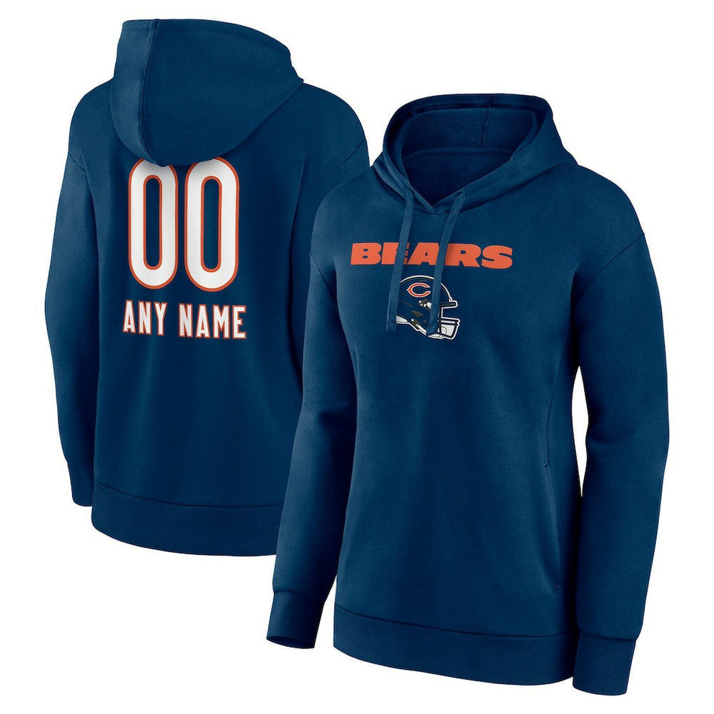 NFL Chicago Bears Women's Personalized Name & Number Team Wordmark Pullover Hoodie