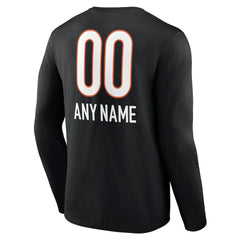 NFL Cincinnati Bengals Personalized Name & Number Team Wordmark Long Sleeve T-Shirt