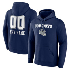 NFL Dallas Cowboys Personalized Name & Number Team Wordmark Pullover Hoodie