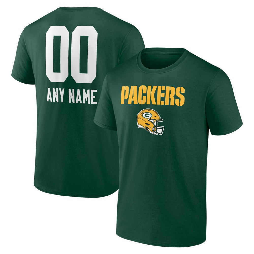 NFL Green Bay Packers Personalized Name & Number Team Wordmark T-Shirt