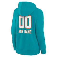 NFL Miami Dolphins Women's Personalized Name & Number Team Wordmark Pullover Hoodie