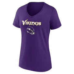 NFL Minnesota Vikings Women's Personalized Name & Number Team Wordmark V-Neck T-Shirt